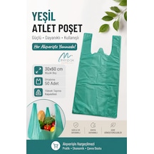 Kalın Yeşil Poşet Büyük Boy 1 Kg Hışır Atlet Poşet 30x60 Cm Çöp Poşeti Market Manav Poşeti