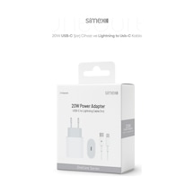 Simex İphone X-11-12-13-14 Serileri İpad & Airpods İle Uyumlu Usb-c 20w Hızlı Şarj Seti Ce Belgeli Sps-15