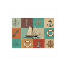 Nautical Denizcilik Desenleri Hediyelik Mdf Tablo