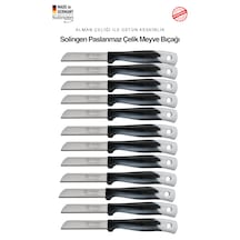 Solingen Ritter Profesyonel Siyah Renk Geçişli Meyve&sebze Bıçağı 12'li Set & Ultra Keskin Tırtıklı Ağız, Paslanmaz Çelik