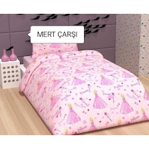 Tek Kişilik Kelebekli Prenses Nevresim Çarşaf Takımı Pembe