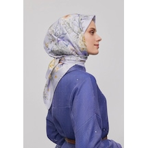 Armine Sura İpek Eşarp 9347-82 Lila Karışık Desen Çok Renkli