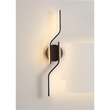 Glans Modern 3 Renk Işıklı Duvar Apliği Ledli Salon Yatak Odası Koridor Gece Lambası Siyah