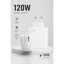 Turbo Hızlı Şarj Destekli 120w Usb-c Şarj Seti Beyaz