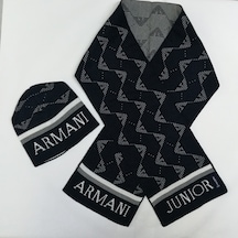 Armani Jeans Erkek Çocuk Atkı Bere Armani Junıor Kırık Beyaz