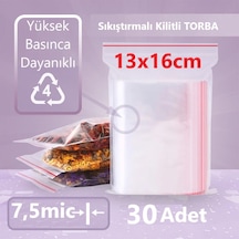 Kilitli Şeffaf Torba 30'lu 7.5 Mikron 13 x 16 CM