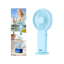 Mini Fan,telefon Tutucu,portatif El Vantilatörü Pembe 9,3x19cm Mavi