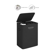 Valletta Paloma 100l Çift Yıkanabilir Bölmeli Katlanabilir Kumaş Kirli Çamaşır Sepeti Ink Black Diğer