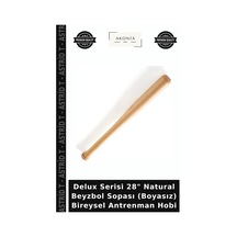Delux Serisi 28" Natural Beyzbol Sopası Boyasız Bireysel Antrenman Hobi Doğal Ahşap