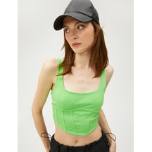 Koton Korse Büstiyer U Yaka Kolsuz Yeşil 2sak10625ek Yeşil