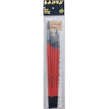 5'li Sulu Ve Akrilik Boya Fırça Seti, Karışık Renkli, 4 Parça, 2.5mm Fırça Genişliği, 15cm Sap Uzunluğu, Standart Boy No: 1-3-5-7-11