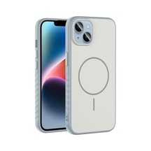Apple İle Uyumlu İphone 15 Kılıf M-safe Şarj Özellikli Tea Kapak Gümüş
