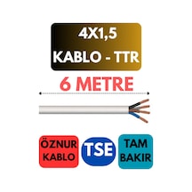 Öznur 4x1,5 Ttr Kablo Metre Seçenekli Beyaz - 6 Metre