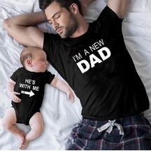New Dad Baba Oğul Kız Tişört Zıbın Kombini