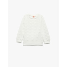 Koton Kalpli Uzun Kollu Bisiklet Yaka Sweatshirt Ekru 6wmg10002ak Ekru