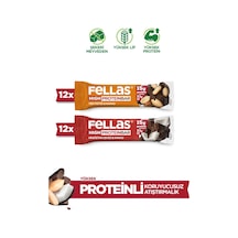 Yüksek Protein Bar 45 G Süper İkili Kutu - 24 Adet Yer Fıstıklı X 12 + Hindistan Cevizli X 12