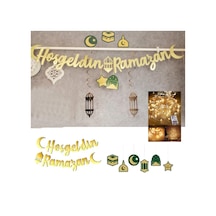 Hoşgeldin Ramazan Süsleri Altın Yazılı 6'lı