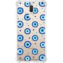Prinrify Huawei Mate 10 Lite Uyumlu Nazar Boncuğu 1 Baskılı Şeffaf Köşe Korumalı Antişok Kılıf