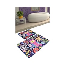Owls Garden Djt 2 Li Set Banyo Halısı Klozet Takımı Paspas Seti Çok Renkli