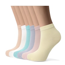 Dikişsiz Bambu Kadın Çorap Karma Pastel Renk Çorap Kutulu 6 Çift Premium Mix Düz Pastel Çorap Karışık Renk