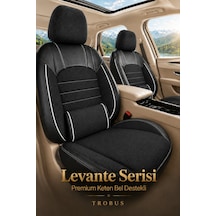 Mitsubishi L200 2011-2015 Uyumlu Levante Serisi Füme Beyaz Oto Koltuk Kılıfı