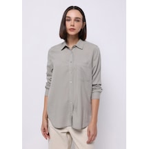 Colin's Colins Regular Fit Shirt Neck Düz Kadın Yeşil Uzun Kol Gömlek Cl1075610 Q1.v1 Sag Sage