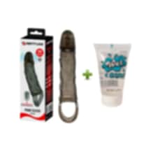 Truva Shop Pretty Love Love Man 5 Cm Dolgulu Titreşimli Uzatmalı Zenci Penis + Jel