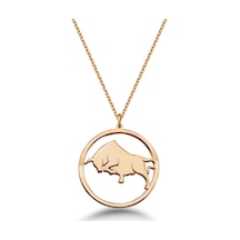 Çember Boğa Burcu Gümüş Kolye - Rose Rose Gold
