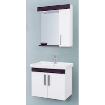 70 Cm Mdf Mor Banyo Dolabı Suntalam Beyaz