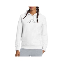 Türk Boyları Cavuldur Baskılı Beyaz Kadın Kapşonlu Sweatshirt