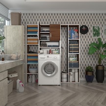 Kenzlife Çamaşır Makinesi Dolabı Hayzummega Cvz 180 156 55 Banyo Kiler Çift Kapaklı Arkalıklı Çok Renkli