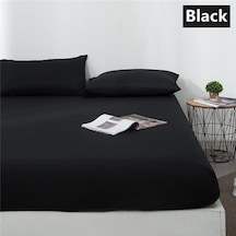 Siyah Derin Cep Yatak Çarşaf Elastik Bantlı % 100% Su Geçirmez Yatak Portector Yatak Topper Kapak Hiçbir Yastık Kılıfı 90cmx200cmx30cm Yatak Siyah