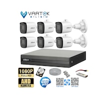 6 Kameralı Full Hd 1080p Ahd Kayıt Seti + 320gb Hard Disk İç Dış Mekan Uyumlu