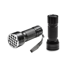 Powermaster Pm-6351 Uv Işınlı 21 Ledli 10 Cm Metal Kasa Pilli El Feneri