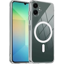 Newface Samsung Galaxy A06 Combo Sert Şeffaf Magsafe Kapak - Şeffaf