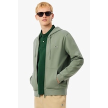 Lacoste Men's Full Zip Hoodie Sweatshirt Erkek Kapüşonlu Tam Fermuar Sweatshirt Yeşil