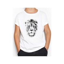 Zepplin Giyim Lion Face Beyaz Çocuk Tişört Beyaz