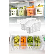 Buzdolabı Düzenleyici Set, 2'li, Plastik, Gıda Sınıfı, Bpa İçermez, Bulaşık Makinesine Uygun, Hava Sızdırmaz, İstiflenebilir, Gıda Servisi İçin Çok Renkli