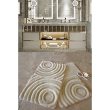 Chilai Home Wave Banyo Halısı Ekru 3'Lü Set Ekru
