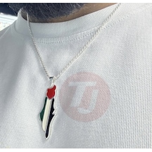 Filistin Haritası Kolye Gümüş