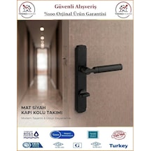Trendhomm Parçalı Aynalı - Mat Siyah - Wc Banyo Kapı Kolu - Sağ