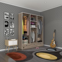 Kenzlife giysi dolabı 3 bölmeli 3 çekmeceli hamit150 crd dolap kapaksız Kenzlife giysi dolabı 3 bölmeli 3 çekmeceli hamit150 crd dolap kapaksız