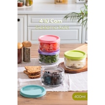 Porsima Lapis 4l Ü Hava Geçirmez Cam Kavanoz Kahvaltılık Seti Renkli Kapaklı Saklama Kabı 400ml Çok renkli
