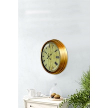 Altın Varaklı Salon Ofis Duvar Saati Alüminyum Çerçeve 40 Cm (515887269)