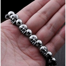 Novahub Moda Punk İskelet Bilezik Kişilik Moda Erkekler Takı Siyah