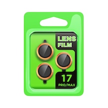 iPhone Uyumlu 17 Pro Raze Metal Kamera Lens - Turuncu