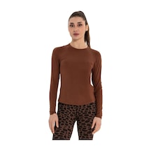 Inguz Uzun Kollu Basic Modal Yoga T-shirt Kahverengi