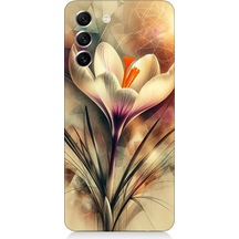 Samsung Galaxy S21 Fe Uyumlu Soyut Çiçek Fırça Darbesi Desenli Silikon Kılıf Çok Renkli