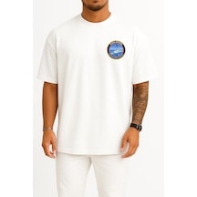 Bahriyeli Collection Oversize Tcsg Güven - 702 Cep Ve Sırt Tasarımlı Unisex T-shirt Beyaz