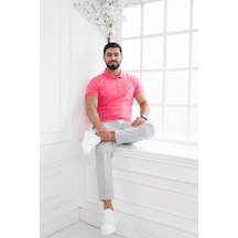 Paul Martin Fermuarlı Polo Yaka Regular Fit T-Shirt Fuşya